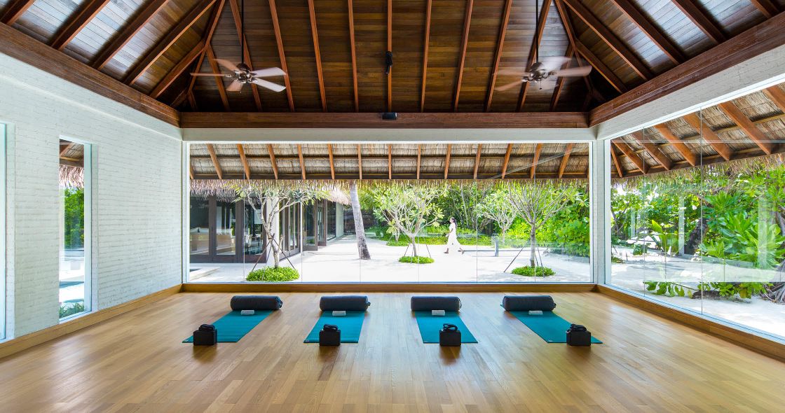 A Room With A Pool And Trees