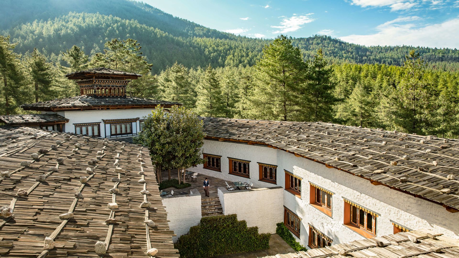 A Building With A Large Roof